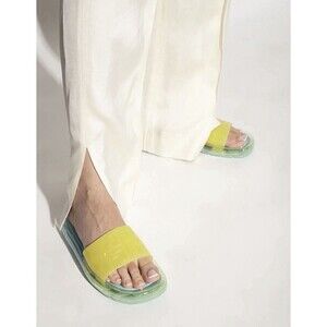 Tory Burch Yellow Bubble Jelly Logo Slide Flip Flop Sandals 10B